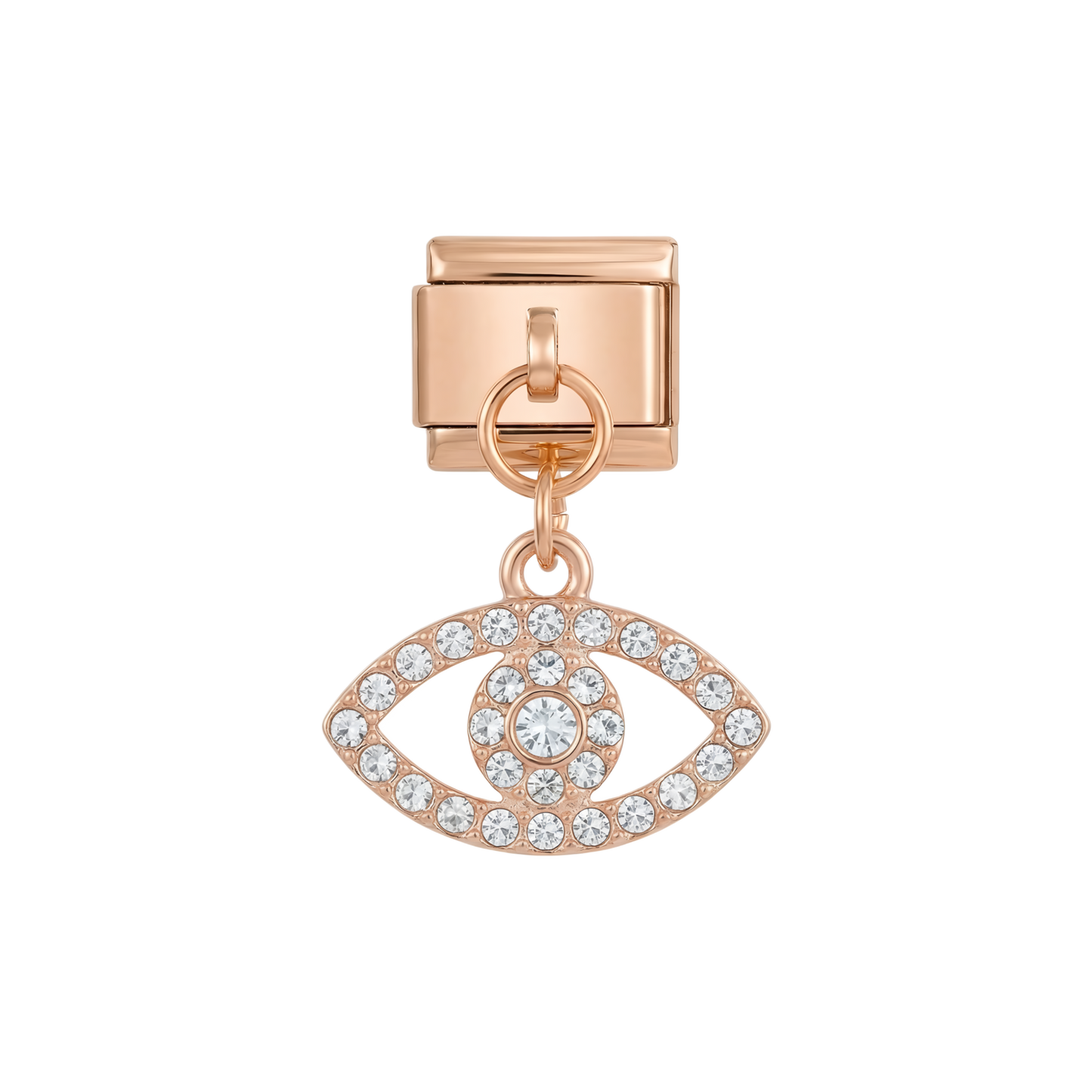 Eye with White Stone on Rose Gold