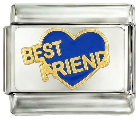 Blaues Herz, beste Freunde auf Silber