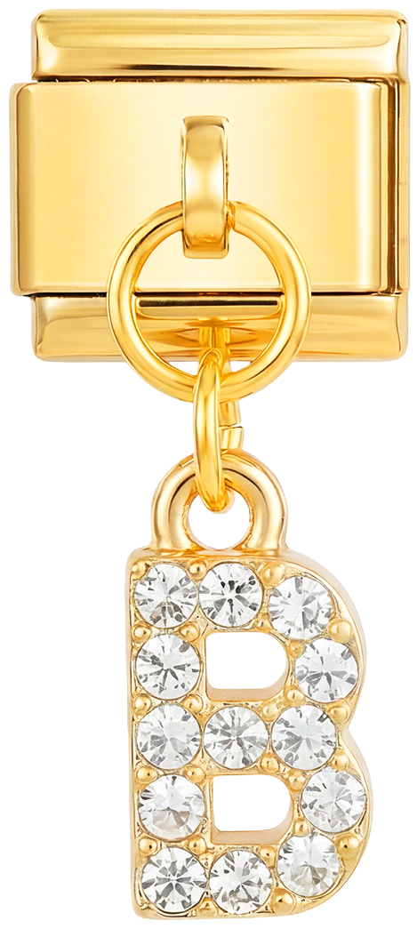 Lettre B avec pierres, pendentif, sur or