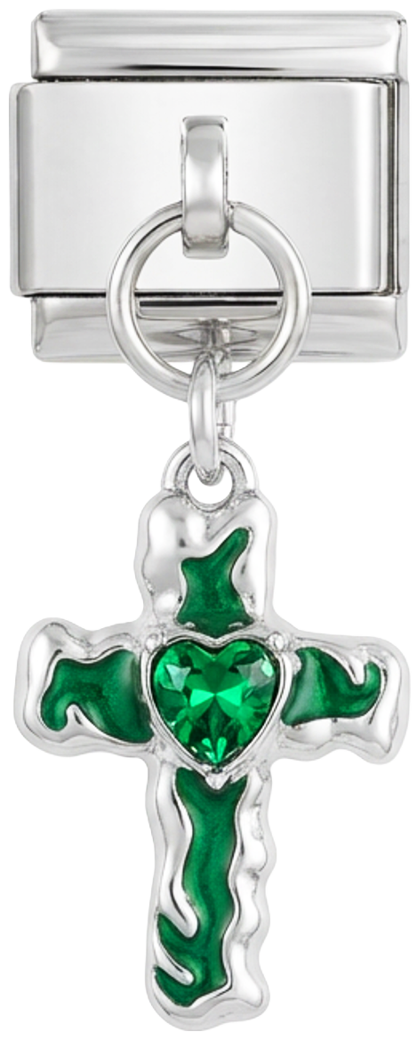 Turquoise Cross with Heart, on Silver - Turquoise-Cross-with-Heart-on-Silver.png