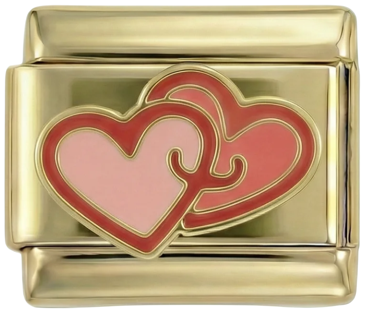 Hugging Pink Hearts on Gold - hugging-pink-hearts-on-gold.png