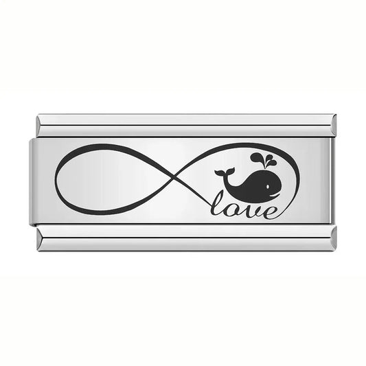 Infinity Love with Whale, on Silver - Charms Official