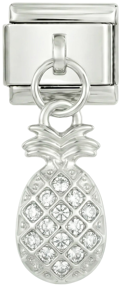 Pineapple with Stones, on Silver