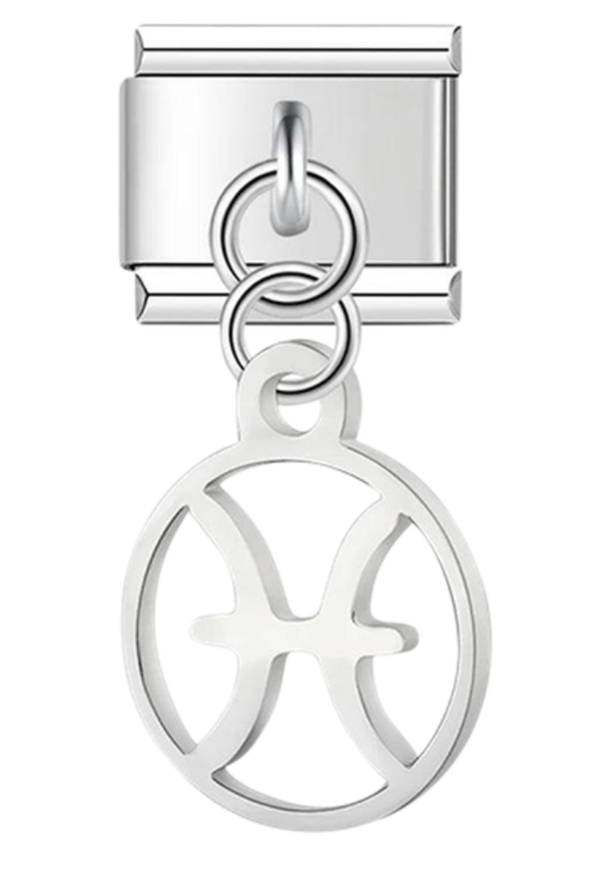 Pisces Sign, on Silver