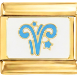Widder Blau auf Gold