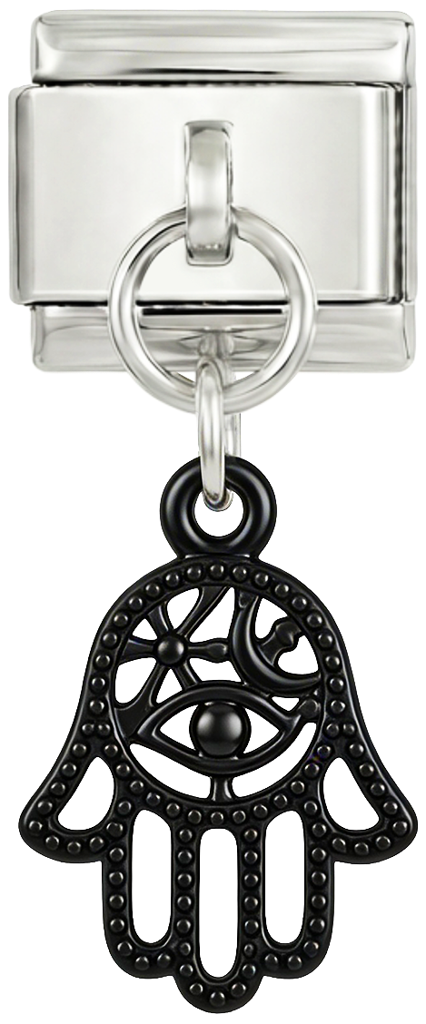 Wird hinzugefügt - Schwarze Fatmas Hand auf Silber