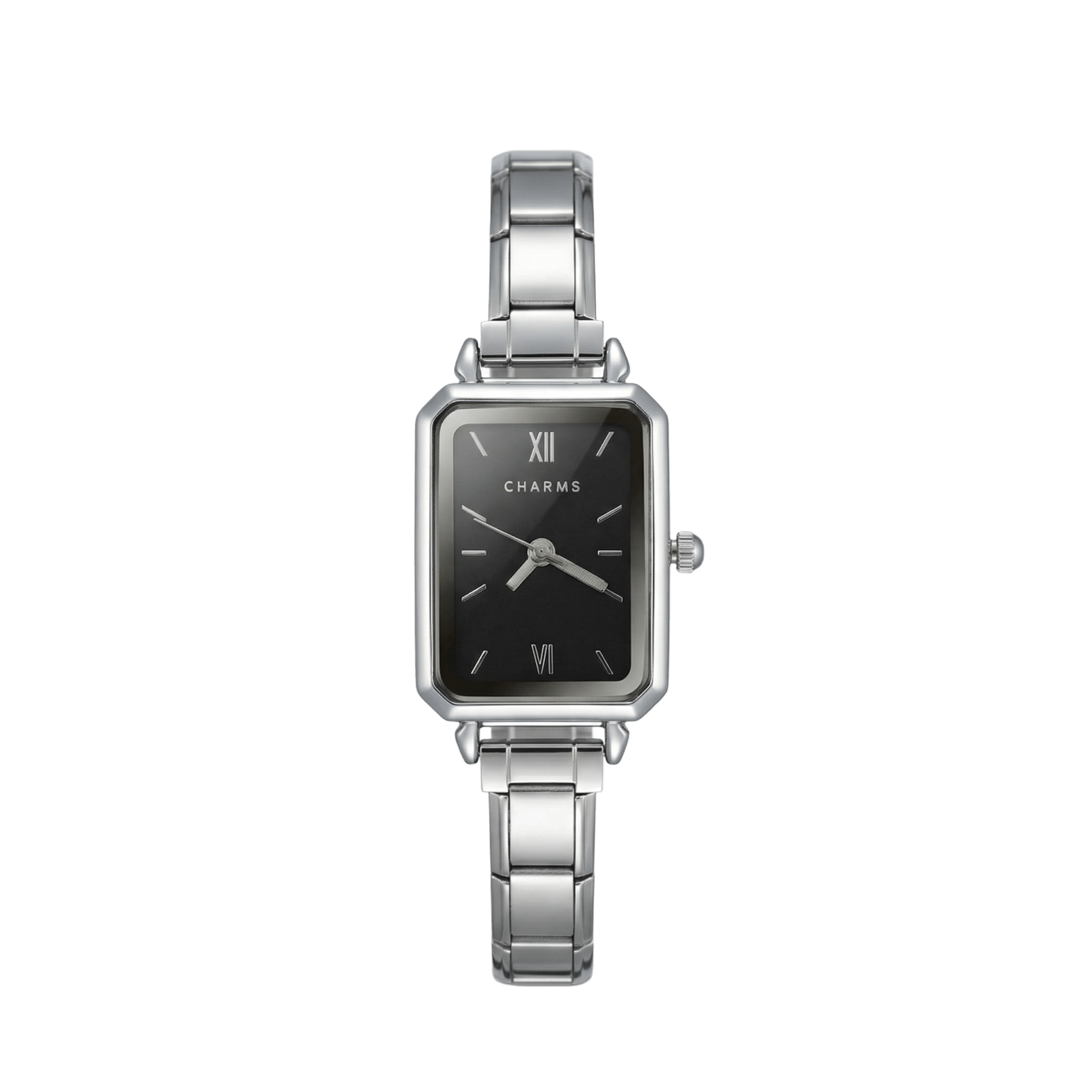 Como Watch Silver Black Dial