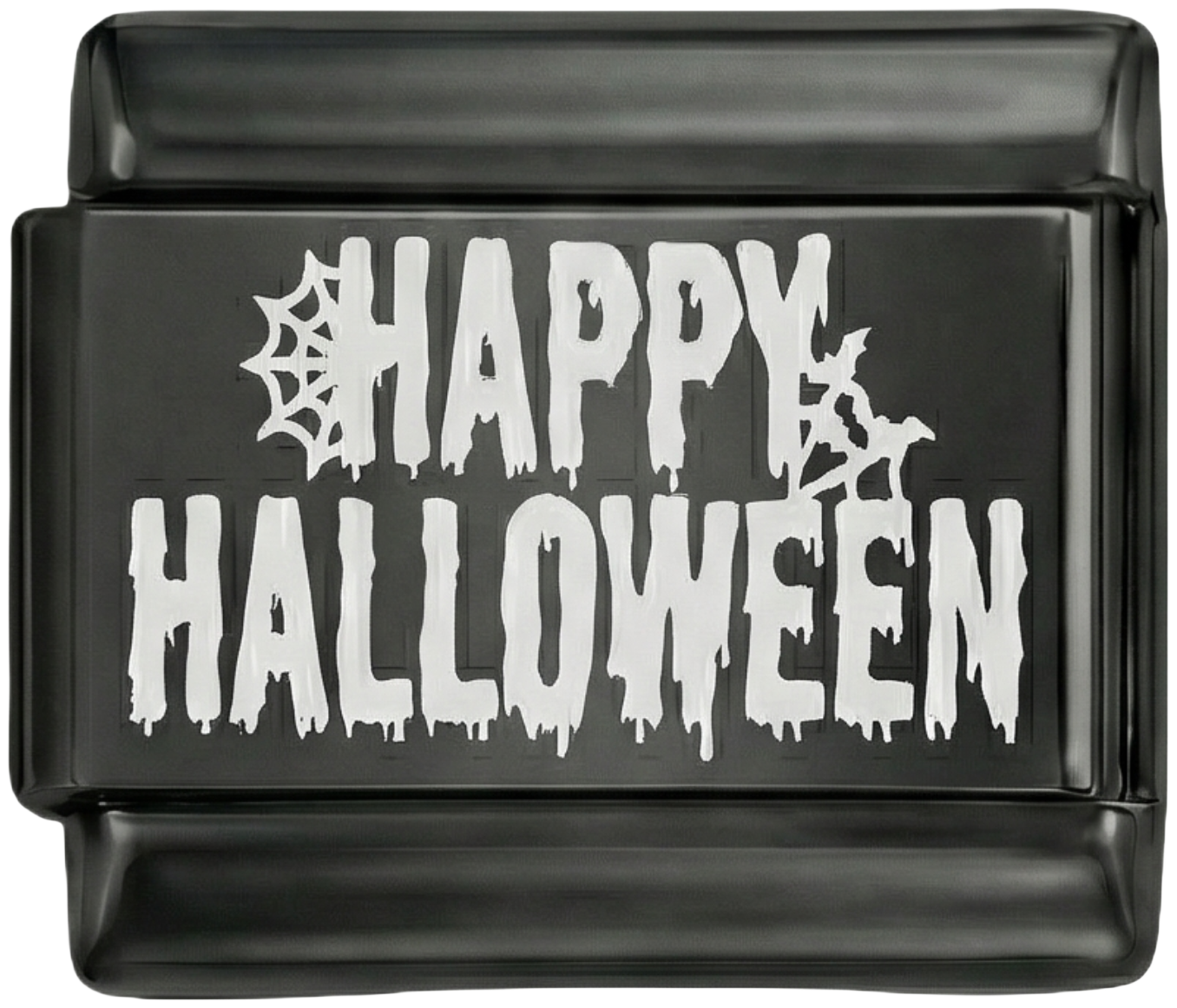 Happy Halloween White on Black Charm - Happy-Halloween-White-on-Black-Charm.png