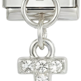 Letter T with stones, Hanging, on Silver - Letter-T-with-stones-hanging-on-silver.png