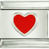 Rotes Herz, auf Silber