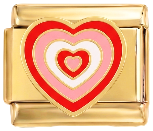 Rote und rosa Herzen auf Gold