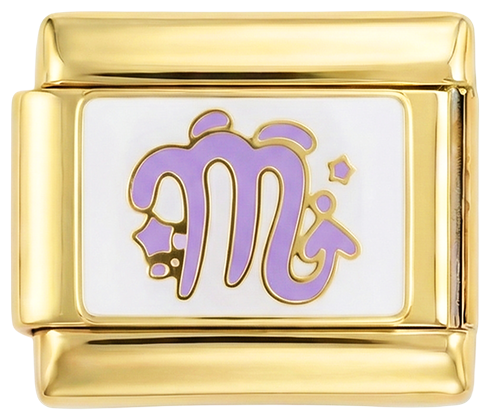 Skorpion in Lila auf Gold