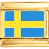 Wird noch hinzugefügt - Schweden-Flagge, auf Gold