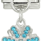 Fleur turquoise avec pierres