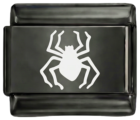 Weiße Spinne auf Schwarz
