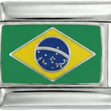 Brasilien-Flagge, auf Silber
