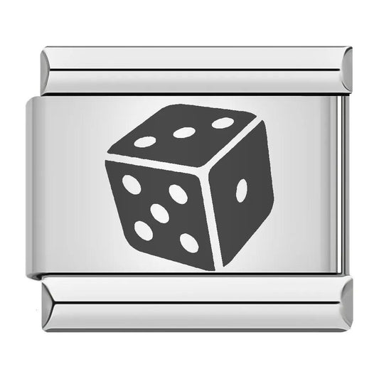 Game Dice, on Silver - Charms Official